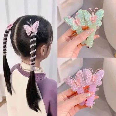 Colorful Spiral Butterfly Hair Bands (2 pcs)